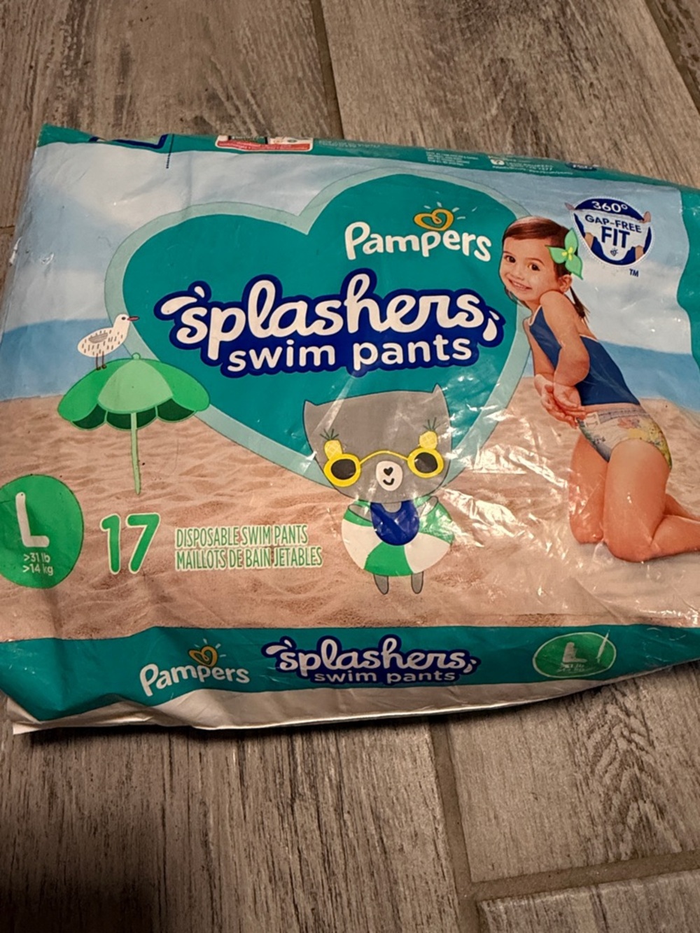 Pampers Splashers Swim Pants - Large, Teal & Blue Size L